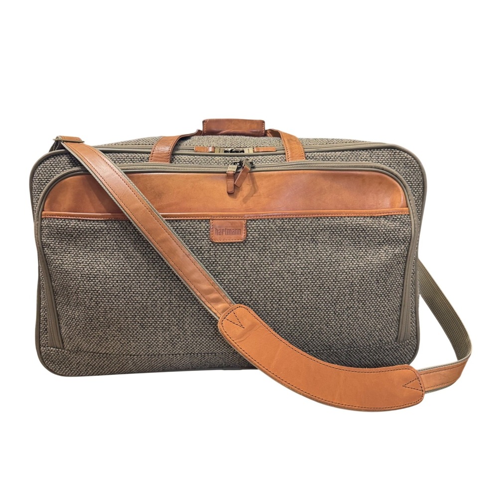 Hartmann Tweed Travel Bag Unisex OS‎ Tan Brown Vintage Belting Leather Carryon